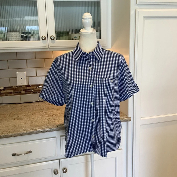 Haymaker Blue and White Plaid Shirt Size Medium - Picture 1 of 9